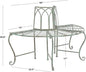 Wrought Iron Curved Tree Bench, 50-Inch, Antique Dark Green