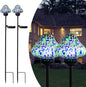 Solar Outdoor Lights Decorative Solar Glass Mushroom Lights Waterproof LED Waterproof Garden Stake Light for Walkway Pathway Lawn Patio Yard Decorations 2 Pack Multi