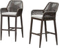 PURPLE LEAF Outdoor Wicker 29" Bar Stools Set of 2, Boho Patio Bar Height Chair with Cushion and Back for Outdoor and Indoor, Garden, Patio, Coffee