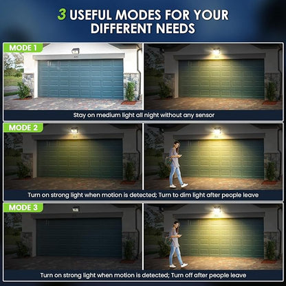 CLAONER Solar Lights Outdoor [𝟒 𝐏𝐚𝐜𝐤/126 LED], Wireless Motion Sensor Lights, IP65 Waterproof Security Lights 3 Modes, 270° Lighting Angle, Ultra-Bright Wall Lights for Deck Patio Fence Garage