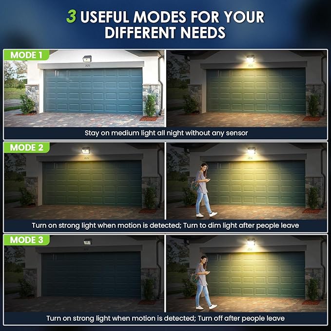 CLAONER Solar Lights Outdoor [𝟏𝟎 𝐏𝐚𝐜𝐤/126 LED], Wireless Motion Sensor Lights, IP65 Waterproof Security Lights 3 Modes, 270° Lighting Angle, Ultra-Bright Wall Lights for Deck Patio Fence Garage