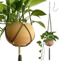 Macrame Plant Hanger Polyester Rope 42 Inch Outdoor Indoor Adjustable Hanging Planter for up to 10 Inch Plant Pot Modern Boho Home Decor (1, Forest Green/Ivory)