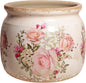 Ceramic Planter for Indoor Plants, 6.29 Inch Rose Pattern Crackle Glaze Flower Pot with Drainage Hole, Orchid Succulent Pots, European Farmhouse Bedroom Balcony Decor Gift, Pink