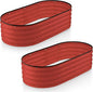 Plant & Plot Galvanized Raised Garden Beds Outdoor // 4×2×1 ft (2-Pack) Planter Raised Beds for Gardening, Vegetables, Flowers // Large Metal Garden Box (Red) // Patented Tool-Free Design