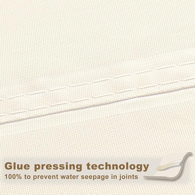 SUNNY GUARD Waterproof Sun Shade Sail 8' x 18' Cream Rectangle UV Block Sunshade for Backyard Yard Deck Patio Garden Outdoor Activities and Facility(Customized)