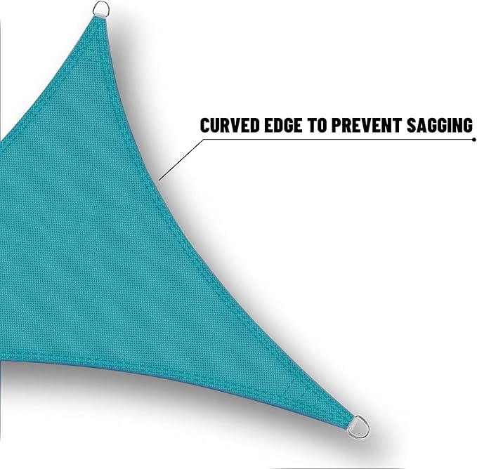 SUNNY GUARD Waterproof Sun Shade Sail 14'x16'x21.3' Turquoise Blue Right Triangle UV Block Sunshade for Backyard Yard Deck Patio Garden Outdoor Activities and Facility(Customized)