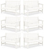 SERWALL Outdoor Bench, HDPE Outdoor Benches Weatherproof, 2-Person Garden Bench with 660 lbs Weight Capacity, Patio Benches for Outdoors, Garden, Porch, Backyard and Park, White, 6 Pack
