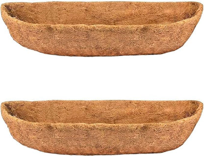 2pcs 48" Garden Coconut Planter Liners Preformed Window Box Liners Natural Trough Coco Liner Coir Mats (48 inch)
