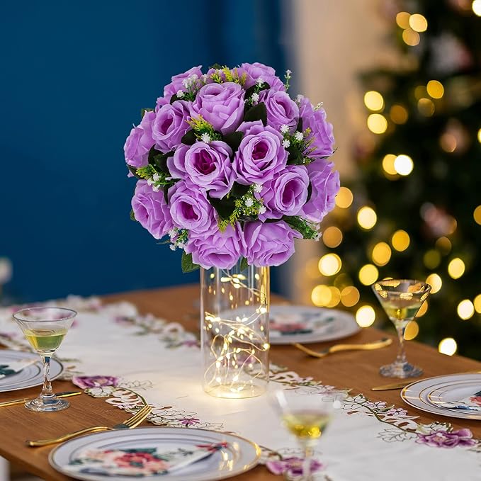 Artificial Flower Ball Centerpieces, Lilac Silk Roses