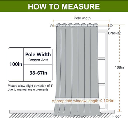 NICETOWN Extra Wide and Long Curtain - Thermal Insulated Drape Voice Canceling for Room Divider/Patio/Glass Door (White, 100 inches Width, 108 inches Length, Single Piece)