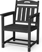 Outdoor Patio Dining Chair - All-Weather Fade-Resistant HDPE, Low Maintenance - for Garden, Backyard, Deck - New Black