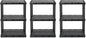 Gracious Living 3 Pack Light Duty Storage Shelves, Knect-A-Shelf 3-Shelf Ventilated Shelving Rack Organizer for Home, Garage, Basement, Laundry, Black