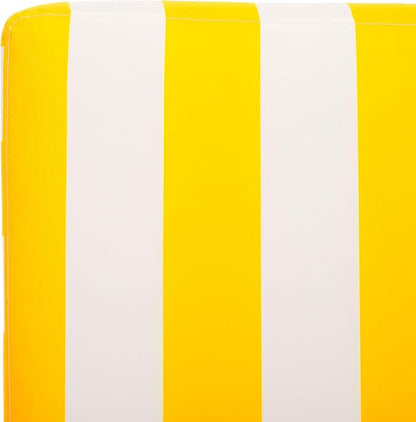 SAFAVIEH Outdoor Collection Gillian Heather Tan & Yellow Stripe Chaise Lounge Chair (Fully Assembled)
