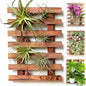ShopLaLa Wall Planter – Wooden Air Plant Succulent Holder Hanger Indoor Outdoor, Live Orchid Wall Wood Display Frame Vertical Garden Balcony Deck Bathroom Macetas para Plantas De Aire 15.7" (40cm)