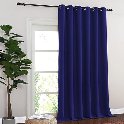 NICETOWN Blackout Curtains & Drapes - Privacy Thermal Efficiency Backdrop Curtains for Bedroom Room Divider Living Room Patio Sliding Glass Door, Wide 80 x Long 144 inch, Navy Blue, 1 Panel