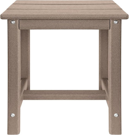 Adirondack Square Side Table,one-Tier Outdoor end Table, Patio Side Table for Pool,Porch,Backyard,Relaxing Companion (Teak)