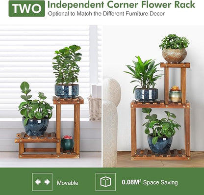 Plant Stand for multiple Plants Stands Indoor Outdoor Flower Pot Stand 5 Tiers Flower Shelf Rack Plants Stands for Patio Balcony Living Room （Upgrade 2 in 1 ）