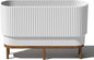 Veradek Demi Series Raised Long Planter for Indoor/Outdoor Use | Made from Plastic & Stone w/Wooden Stand | Modern Patio Décor for Flowers/Shrubs