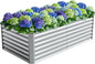 6X3X2ft (1 Pack) Galvanized Raised Garden Bed,Outdoor Courtyard Planter Box Metal Patio Kit Planting Bed for Vegetables Flowers Herb,The material is thickened and not prone to deformation or rust