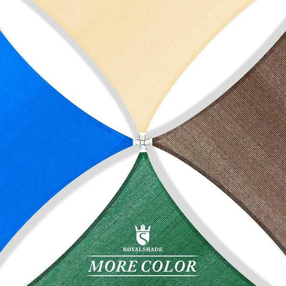 Royal Shade 20' x 20' x 20' Beige Triangle Sun Shade Sail Canopy Outdoor Patio Fabric Screen Awning RTAPT20 - UPF50+ 95% UV Blockage, Heavy Duty, Water & Air Permeable (We Make Custom Size)
