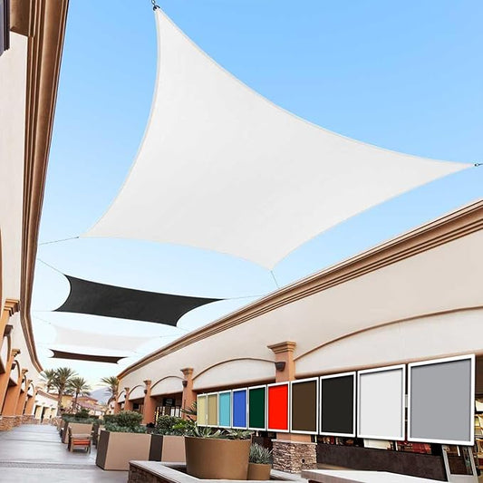 Royal Shade 16' x 20' White Rectangle Sun Shade Sail Canopy Outdoor Patio Fabric Screen Awning RTAPR1620 - UPF50+ 95% UV Blockage, Heavy Duty, Water & Air Permeable (We Make Custom Size)