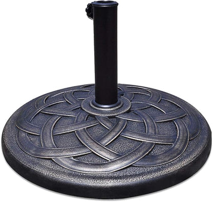 Giantex 43lbs Patio Market Umbrella Base, Heavy Duty Outdoor Stand, Cast Iron Umbrella Holder for Garden Beach, Classic Round Umbrella Standing Deck Porch