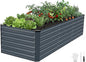 INNO STAGE 8x3x2ft Galvanized Raised Garden Bed, Raised Garden Bed Kit-Metal Planter Box Outdoor, Planting for Vegetables, Fruits, Herbs, Flowers, Grey