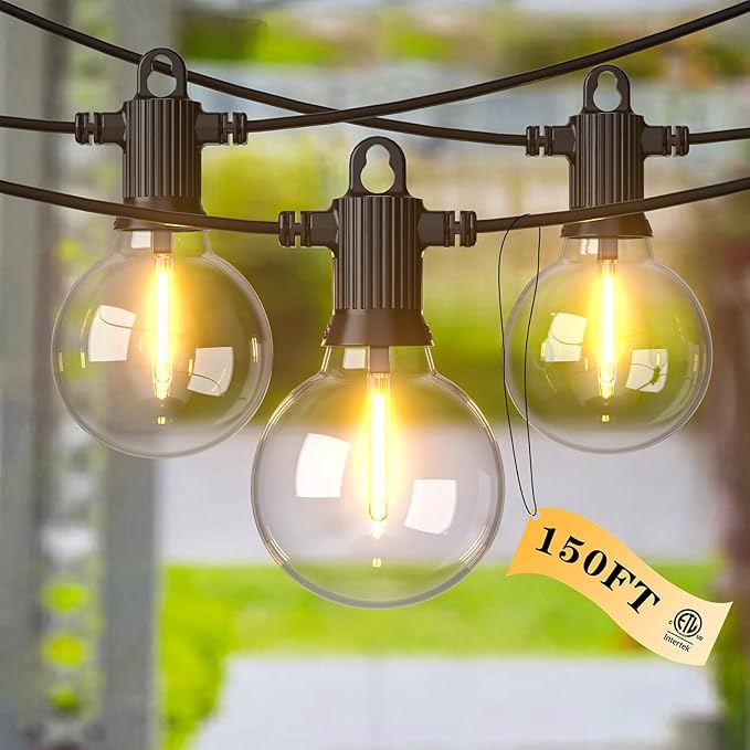 String Lights, 150 FT Outdoor LED Patio Lights with 72 Shatterproof Bulbs