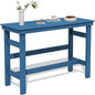 SERWALL 41" Outdoor Bar Table, HDPE Patio Bar Counter Height Table, All Weather Adirondack Outdoor Bar Height Table, Rectangle Patio Bar Table for Outside, Garden, Backyard, Balcony, Poolside, Blue