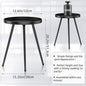End Table: Round Black Metal Side Table, Mid-Century Style, 23-Inch Height