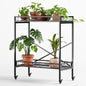 Zhongma 2 Tier Sturdy Metal Plant Stand with Wheels, 32.7x16x39.4 Inch High, Heavy Duty Succulent Shelf for Home Indoor and Outdoor, 440 LBS Capacity & Heavy Duty Construction