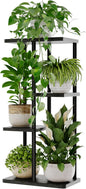 Bamworld Corner Plant Stand Indoor, 4 Tier Metal Plant Shelf for Multiple Plants, Tiered Flower Pot Stands for Patio Garden Balcony Living Room Bedroom, Black