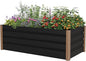 Garvee Commercial Aluminum Raised Garden Bed 8' x 3.5' x 16", Extra Large Open-Bottom Planter Box Kit for High Yield Vegetables, with Rounded Safety Corners & Anti-Cut Trim, Gray