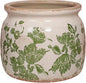 Tuscan Ceramic Indoor Plant Pot & Vase for Home Decor, 6.29'' Rustic Farmhouse Planter w/Drainage for Snake Plant, Pothos and Houseplants, Vintage Office & Tabletop Decoration, Gift for Mom (Green)