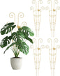 4Pcs Indoor Plant Trellis for Potted Plants, 30" Taller Expandable Garden Metal Trellis for Climbing Plants Outdoor, Houseplant Support Stakes for Ivy Pothos Hoya Flower (Gold)