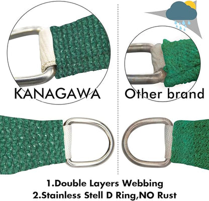 KANAGAWA 10'X15' Dark Green Custom Size Sun Shade Sail Rectangle UV Block Canopy Cover for Patio Backyard Lawn Garden Outdoor (Customized Available)