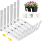 LukLoy Window Planter Box Brackets, 6 Pack Adjustable Heavy Duty Wall Mount Window Flower Boxes Outdoor with Bracket (6 to 12 in), with 70lbs Capacity, White