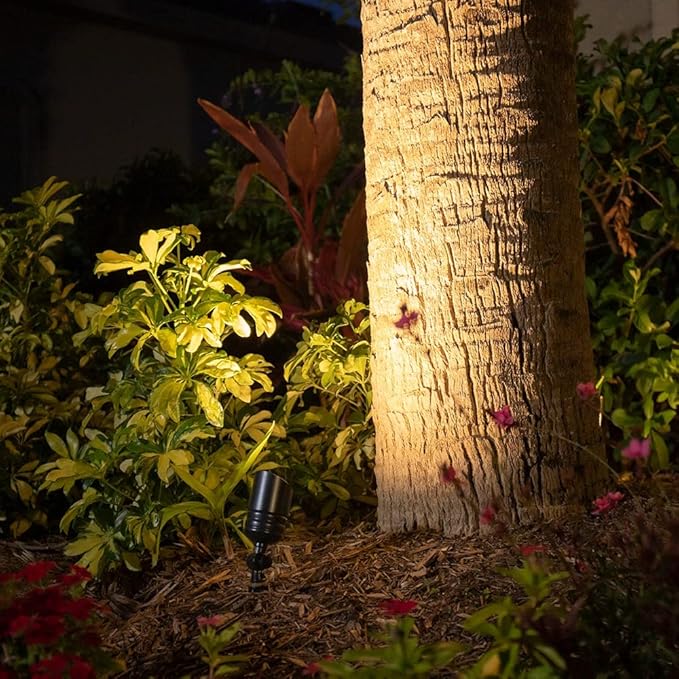 VOLT Fat Boy 12V Brass Outdoor Mini Spotlight (Black) for Low Voltage Landscape Lighting of Yard, Lawn, Garden, Patio, Trees & House