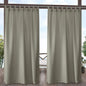 Exclusive Home Cabana Solid Indoor/Outdoor Light Filtering Hook-and-Loop Tab Top Curtain Panel, 54"x84", Taupe, Set of 2