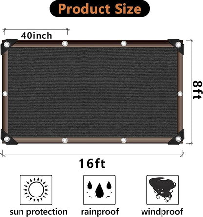 8 x 16 FT Shade Cloth 90% Sunblock Net for Garden Patio Plants Greenhouse Outdoor Pergola Lawn Sun Shade Cloths for Kennel Chicken Coop Easier to Hang Neting Cover