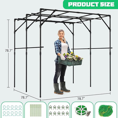 DoCred Tall Garden Arch Trellis for Climbing Plants, 79 Inch Tall Metal Plant Support Trellis Archway for Climbing Vine Vegetable/Fruit/Flower Outdoor Yard Lawn Garden Arch Tunnel Trellis