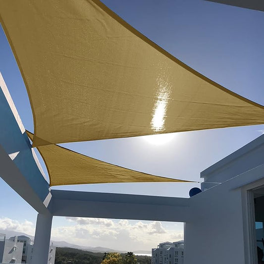 SUNNY GUARD Custom Size 12'x24'x26.8' Sand Sun Shade Sail Right Triangle UV Block Shade for Backyard Yard Patio Deck Garden(Customized)