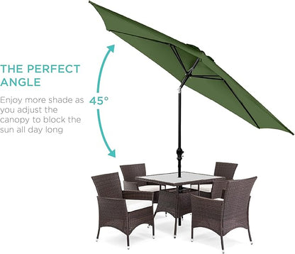 Best Choice Products 10ft Outdoor Table Compatible Steel Polyester Market Patio Umbrella w/Crank and Easy Push Button Tilt