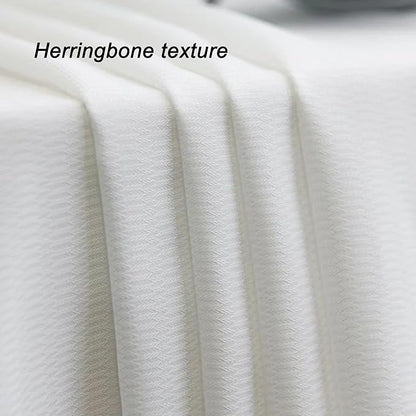Non-See-Through White Privacy Sheer Cafe Curtains 84 inches Long 2 Panels, 52" Wide Rod Pocket Window Drapes for Hallway Classroom Dorm Room Gym Room Living Room Bedroom