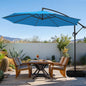 wikiwiki 10ft Patio Umbrella with Base Included, Outdoor Offset Cantilever Umbrella with Sandbag Base for Backyard, Garden and Pool, Easy to Tilt and Crank, Royal Blue
