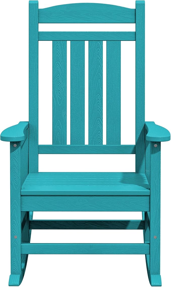 Rocking Chairs, 2-Pack in Aruba Blue, Weather-Resistant HDPE