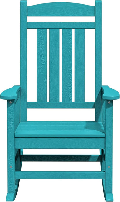 Rocking Chairs, 2-Pack in Aruba Blue, Weather-Resistant HDPE