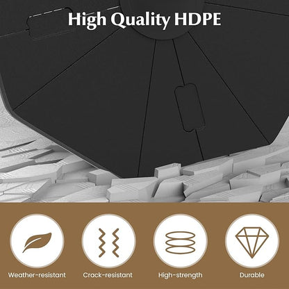 Tangkula 4-Piece Patio Umbrella Base, 208 lbs Heavy Duty Offset Cantilever Umbrella Stand, Water & Sand Fillable Hexagonal Base Plate Set for Garden Yard Poolside (Cross Base Not Included)