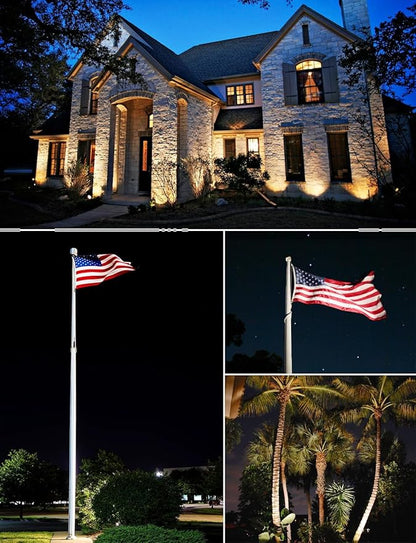 SUNVIE 30W Outdoor LED Spotlight 120V Waterproof Landscape Spotlights 3000LM Ultra Bright Spot Lights Outdoor 3000K Warm White Landscape Lights with 6 FT Cord for Flag Pole Tree Yard Path Garden Decor