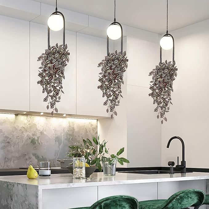 Artificial Greenery Hanging Plants, 5 Pack, 22 Inch Wandering Jew Style